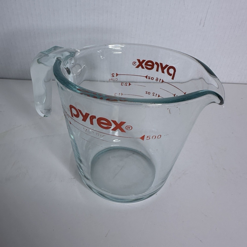 Pyrex Glass‎ Blue Tint 2 Cup 16 Oz Measuring Cup Open Handle